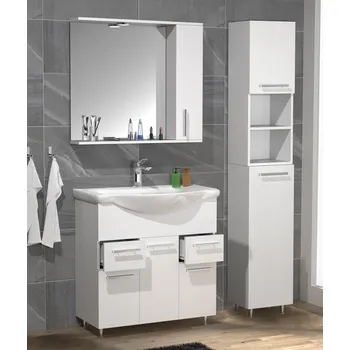 Koupelnový nábytek VCM 4dílná umyvadlová skříňka Lisalo XL, bílá 486634