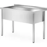 Stůl s žlábkem na jedno mytí, svařovaný, HENDI, Profi Line, 1000x600x(H)850mm | 813423