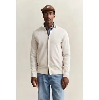 Pánské oblečení MIKINA GANT LIGHT SACKER RIB FZ SEED MELANGE