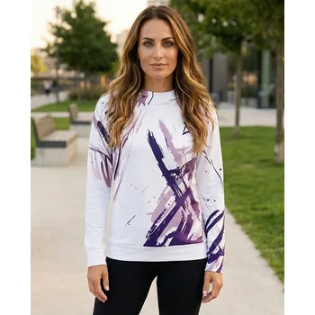 Dámská mikina Dámská funkční mikina premium ALTISPORT VOJ/ALW074MI01 BÍLÁ-FIALOVÁ XS