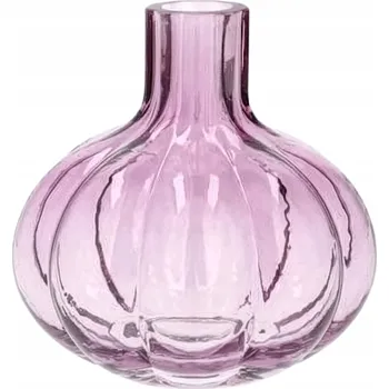 Váza VÁZA NA JEDNU KVĚTINU RŮŽE KVĚTY MALÁ 15cm SKLENĚNÁ RŮŽOVÁ BOHO RETRO