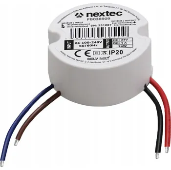 IP kamera Napájecí zdroj kulatý 50 mm, 24 V, IP20, 1 A, 24 W