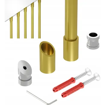 Zábradlí Zábradlí na šikmé schody 40 st. s tyčkami fi 20 mm zlaté, délka 295 cm, model Noa 40