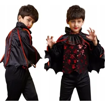 Karnevalový kostým KOSTÝM PŘEVLEK UPÍR DRAKULA NA HALLOWEEN KARNEVALOVÝ BÁL VELIKOST 140-146