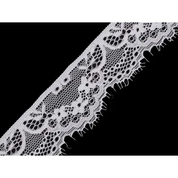 Krajka Francouzská elastická krajka šíře 35 mm, střední, 1 Off White