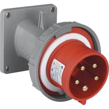 Elektrická zásuvka TP Electric 3008-322-1675 Vestavná zásuvka, rovná, kompaktní příruba 75x75, Quick Connect 5x32A / IP67 (TP Electric 3008-322-1675)