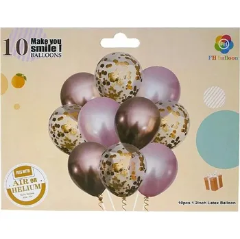 Balónek Balónky VELKÁ SADA na narozeniny PARTY ZLATÁ/RŮŽOVÁ