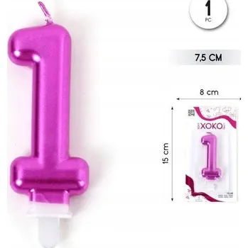 Dortová svíčka Narozeninová svíčka číslice 1 - dekorace na dort