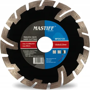 Řezný kotouč Diamantový kotouč Mastiff MFDC125 125x22,2 mm pro hluboké řezy