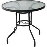 Jídelní stůl, černá ocel/tvrzené sklo, BORGEN NEW TYP 2