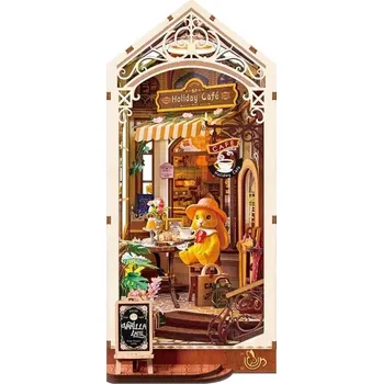 ostatní stavebnice RoboTime 3D skládačka Zarážka na knihy Miniatura domečku Prázdninová kavárna