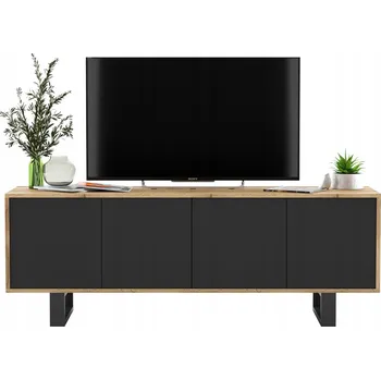 Televizní stolek Moderní TV stolek Loft 150 cm Wotan černý MAT