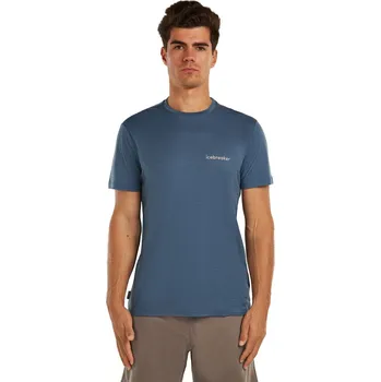 Pánské tričko Pánské merino triko s krátkým rukávem ICEBREAKER Mens Mer 150 Tech Lite SS Tee IB Wordmark, Dawn velikost: XXL