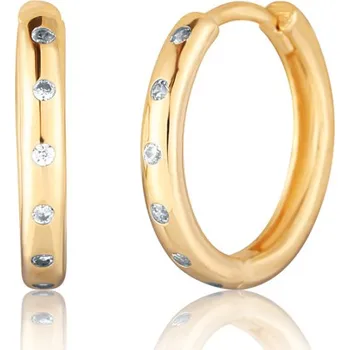 Oblečení a móda Zlaté náušnice kroužky se zirkony