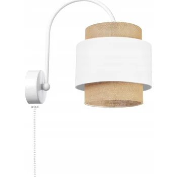 Nástěnné svítidlo Nástěnné svítidlo Skandinávský Boho Jutové s řetízkovým vypínačem LED E27 BÍLÉ