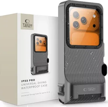Pouzdro na mobilní telefon Tech-Protect IPX8 Pro univerzální potápěčské vodotěsné pouzdro - Černá/šedá