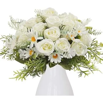 umělá květina Umělé květy dekorativní univerzální bílé růže sada 4 ks