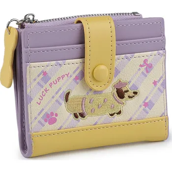 Peněženka Peněženka s výšivkou jezevčíka 9x11 cm, barva 2 žlutá fialová