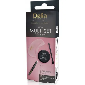 Barva na řasy a obočí DELIA Sada na obočí – pomáda, šablony, grafit
