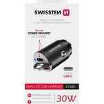 Nabíječka CL 2x USB-C 30W NANO SWISSTEN