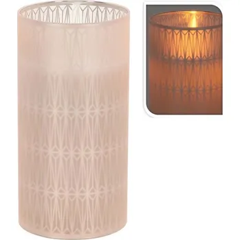 Svíčka LED svíčka ve skle 75x150mm s reálným plamenem geometrický tvar, bílá