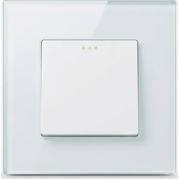 vypínač Křížový vypínač jednopólový nástěnný bílý s rámečkem LUUNA
