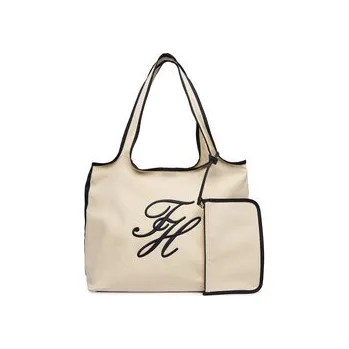 Kabelka Kabelka Tommy Hilfiger Th Summer Tote Canvas AW0AW18398 Bílá OS