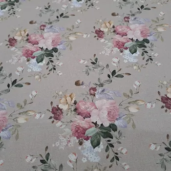 Pro útulný domov bavlněná látka RŮŽE NA PUDROVÉ