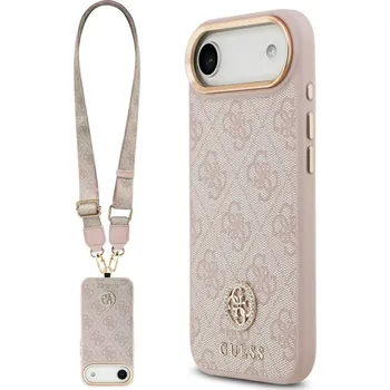 Pouzdro na mobilní telefon Guess Hardcase 4G Strass Logo & Big Strap iPhone 17 Air růžová