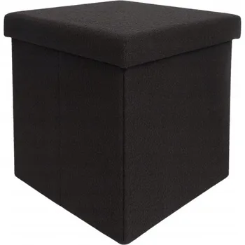 Taburet Smukee Skládací puf s úložným prostorem 38x38x38 cm černý