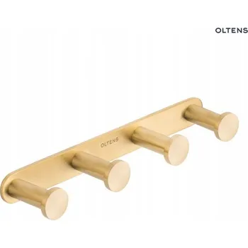 Věšák Háček na ručníky Oltens kovový, žlutý lesklý, 4 ramena