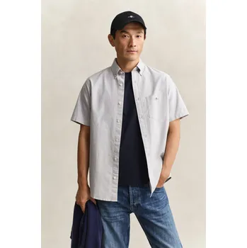 Pánské oblečení KOŠILE GANT REG CLASSIC OXFORD SS SHIRT LIGHT PUTTY