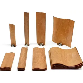 Lampový knot Knot dřevěný zvlněný pro výrobu svíček - Různé velikosti (Dřevěný knot zvlněný s kovovým držákem)