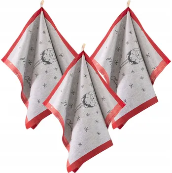 Utěrka ZWOLTEX SANTA CLAUS Kuchyňský set hadřík 3ks červený 50x70
