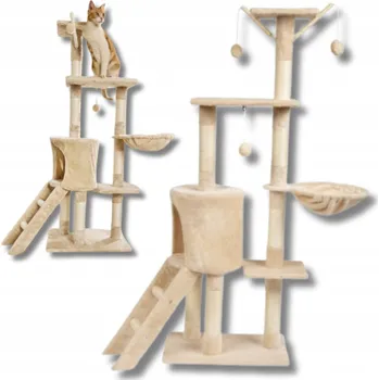 Drapak Dla Kota Duży Słupek Legowisko i Domek 6 úrovní Vysoký 139 cm