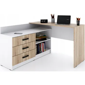 Rohový psací stůl Marlux Meble 120 x 131 x 76 cm bílý