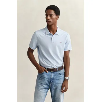 Pánské oblečení POLOKOŠILE GANT REG SHIELD SS PIQUE POLO FRESH BLUE