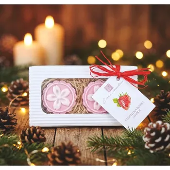 Kosmetická sada Dárková sada 2 ks šumivek | jahoda | kytička (radost a povzbuzení)