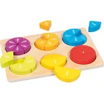 Goki Dřevěné vkládací puzzle Zlomky 21 dílků