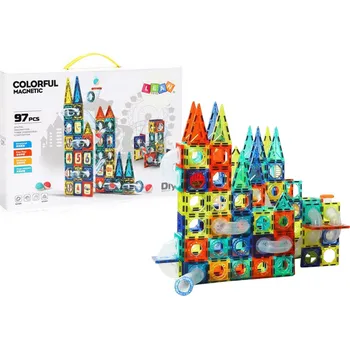 ostatní stavebnice Sada skluzavek pro kuličky Magnetické kostky 168 dílků