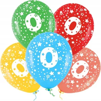 Balónek LATEXOVÉ BALÓNKY ČÍSLICE 0 NULA BAREVNÝ BALÓNEK NA VZDUCH HELIUM