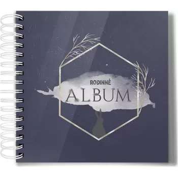 Fotokniha Plexi album s kroužkovou vazbou Zajíc ve zlatém šestiúhelníku