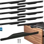 SADA 10X NÁBYTKOVÁ ÚCHYTKA HRANOVÁ ČERNÁ MATNÁ NA NÁBYTEK SKŘÍNĚ ZÁSUVKY 256MM