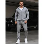 Pánská tepláková souprava světle šedá Dstreet AX0732 Barva: Šedá - tmavě, Velikost: XXL