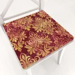 Sametový čtvercový podsedák Tamara TMR-053 Zámecký vzor na vínově červeném - 38x38x3 cm