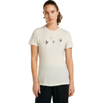 Dámské merino triko s krátkým rukávem ICEBREAKER Wmns Mer 150 Tech Lite SS Tee Bird Transit, Ecru Hthr velikost: XS