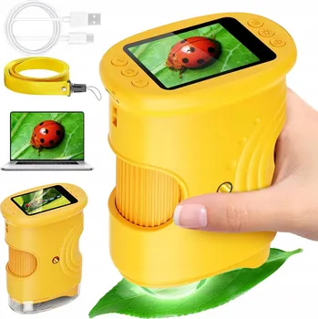Mikroskop 1000X HD DIGITÁLNÍ OPTICKÝ KAPESNÍ MIKROSKOP PRO DĚTI S LED OSVĚTLENÍM A ZOOMEM