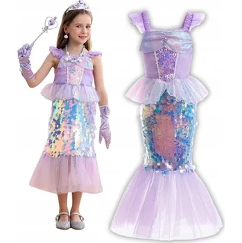 Karnevalový kostým KOSTÝM MOŘSKÉ PANNY ARIELKA MALÁ MOŘSKÁ VÍLA ŠATY KOSTÝM NA KARNEVALOVÝ PLES 104 110