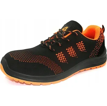 Pracovní obuv PRACOVNÍ POLOBOTKY BOZP OCHRANNÉ TŘÍDA S1 SR BEZPEČNOSTNÍ BOTY ORANŽOVÉ VEL. 39