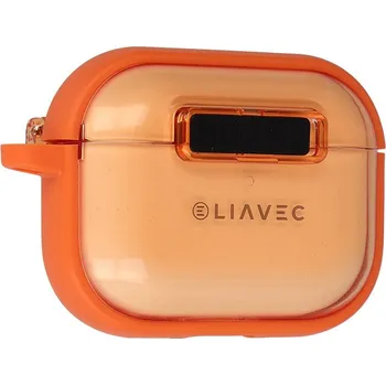 Příslušenství pro sluchátka Pouzdro Liavec SlideLock pro Apple AirPods Pro 3 transparent-orange